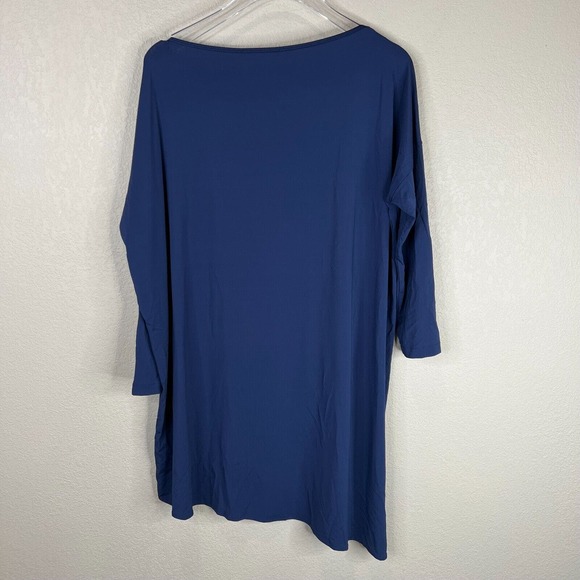 Lafayette Women's Boat‎ Neck Asymmetrical Tee Long Sleeve Navy Blue Size - Picture 2 of 12